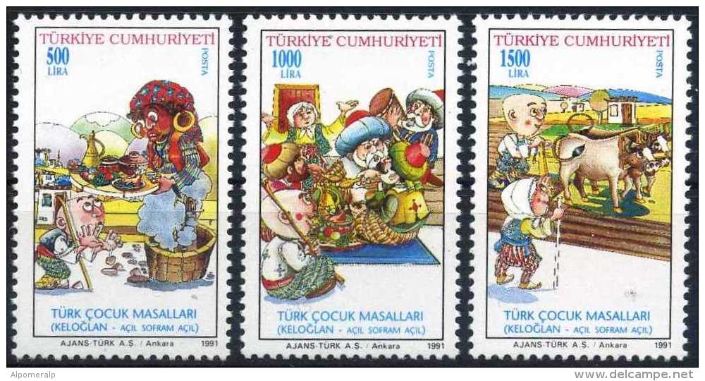 TURKEY 1991 (**) - Mi. 2935-37, Turkish Children Fairy-Tales - Neufs