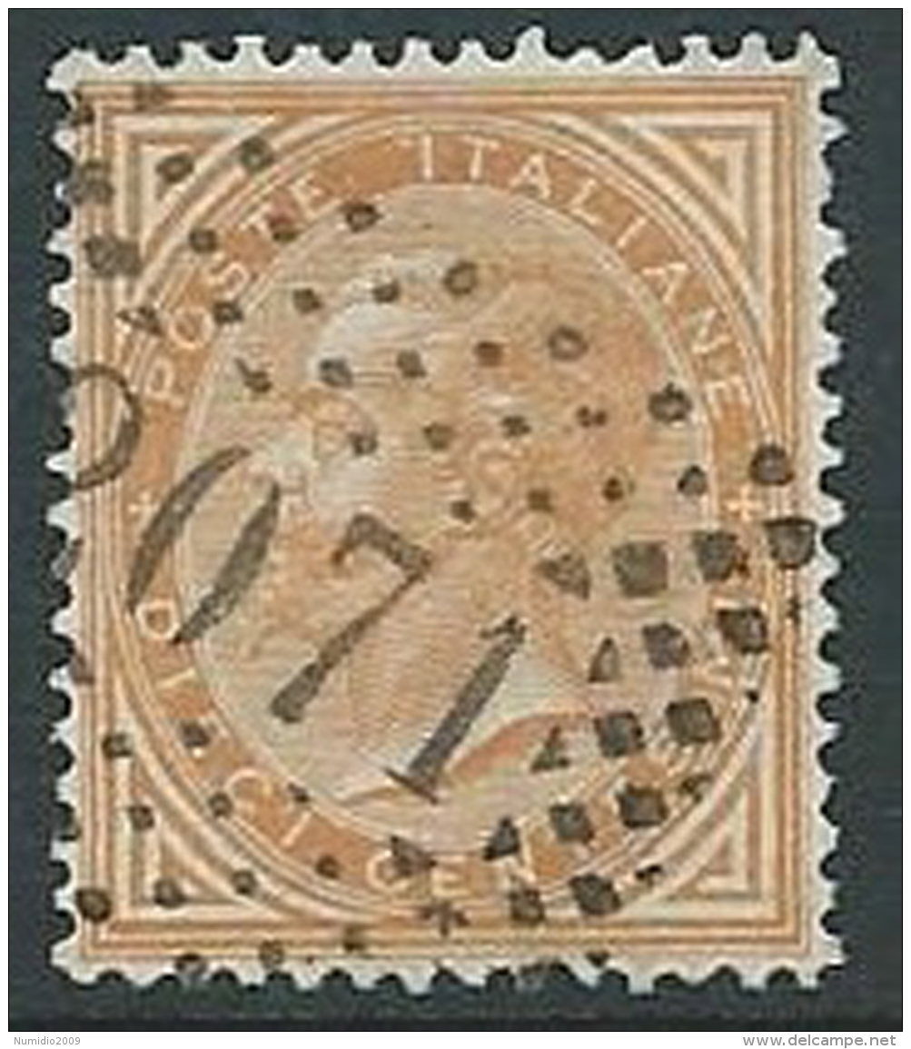 1863-65 REGNO USATO EFFIGIE 10 CENT - U42-6 - Afgestempeld