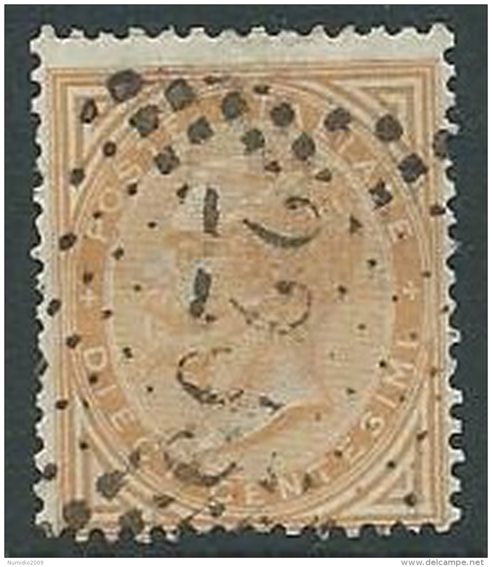 1863-65 REGNO USATO EFFIGIE 10 CENT - U42-10 - Usati