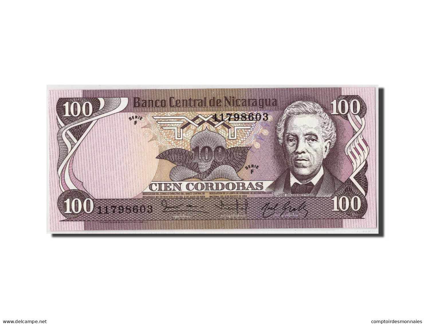 Billet, Nicaragua, 100 Cordobas, L.1984, 1984-08-06, KM:141, NEUF - Nicaragua