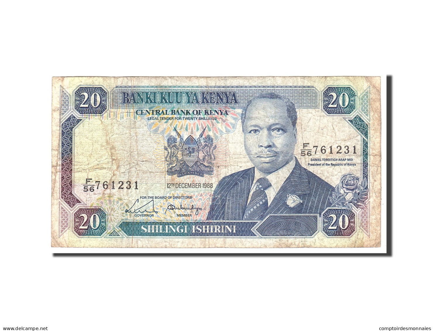 Billet, Kenya, 20 Shillings, 1988, 1988-12-12, KM:25a, B - Kenya