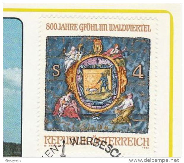 1982 Gfohl AUSTRIA FDC Maximum Card GFOHL , ARMS , DOG  Stamps Cover Church Dogs Heraldic Religion - Maximum Cards