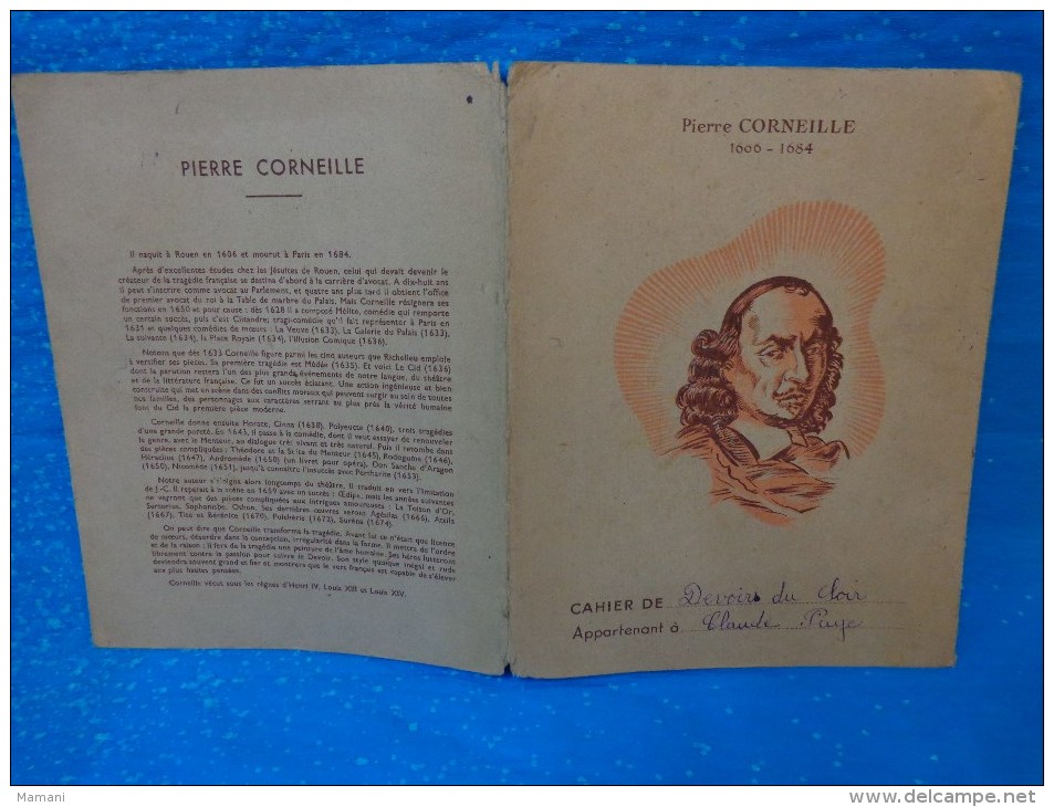 Lot De 2 Protege Cahier-  Condinent Savora-le Loup Et L'agneau- -perroquet-pierre Corneille 1606-1684 - Autres & Non Classés