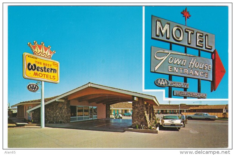 Rout 66, Motel Town House, Winslow Arizona, Lodging, Auto, C1960s Vintage Postcard - Route ''66'