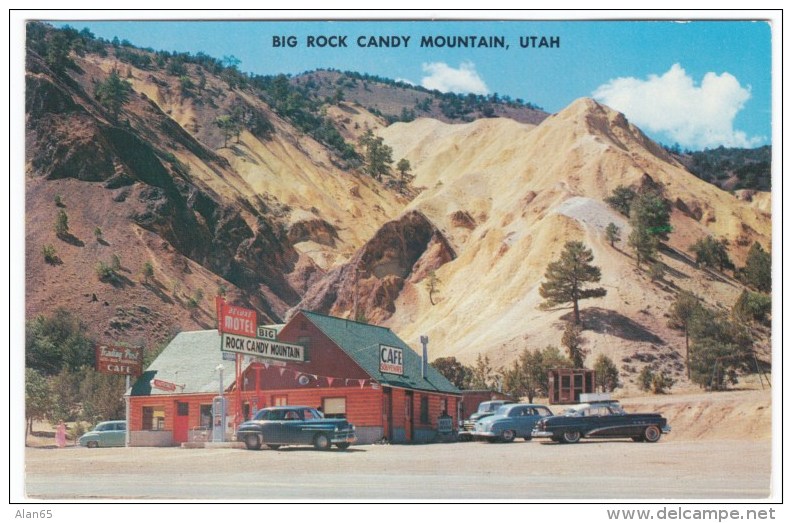 Big Rock Candy Mountain Utah, Service Station Trading Post, Gas Station, Auto, C1950s Vintage Postcard - American Roadside