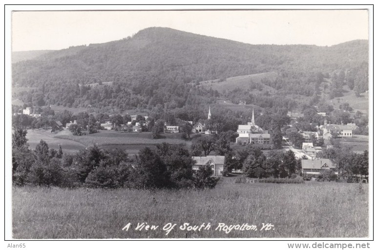 South Royalton Vermont, View Of Town, C1940s Vintage Real Photo Postcard - Other & Unclassified