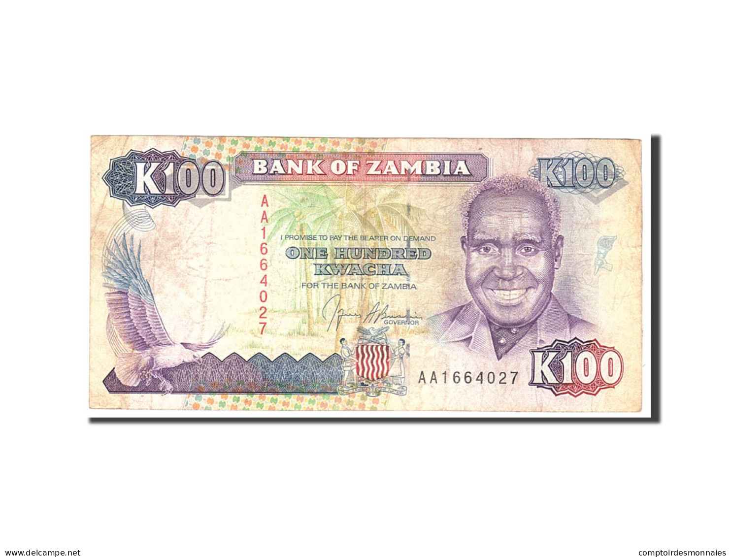 Billet, Zambie, 100 Kwacha, 1991, Undated, KM:34a, B - Zambie