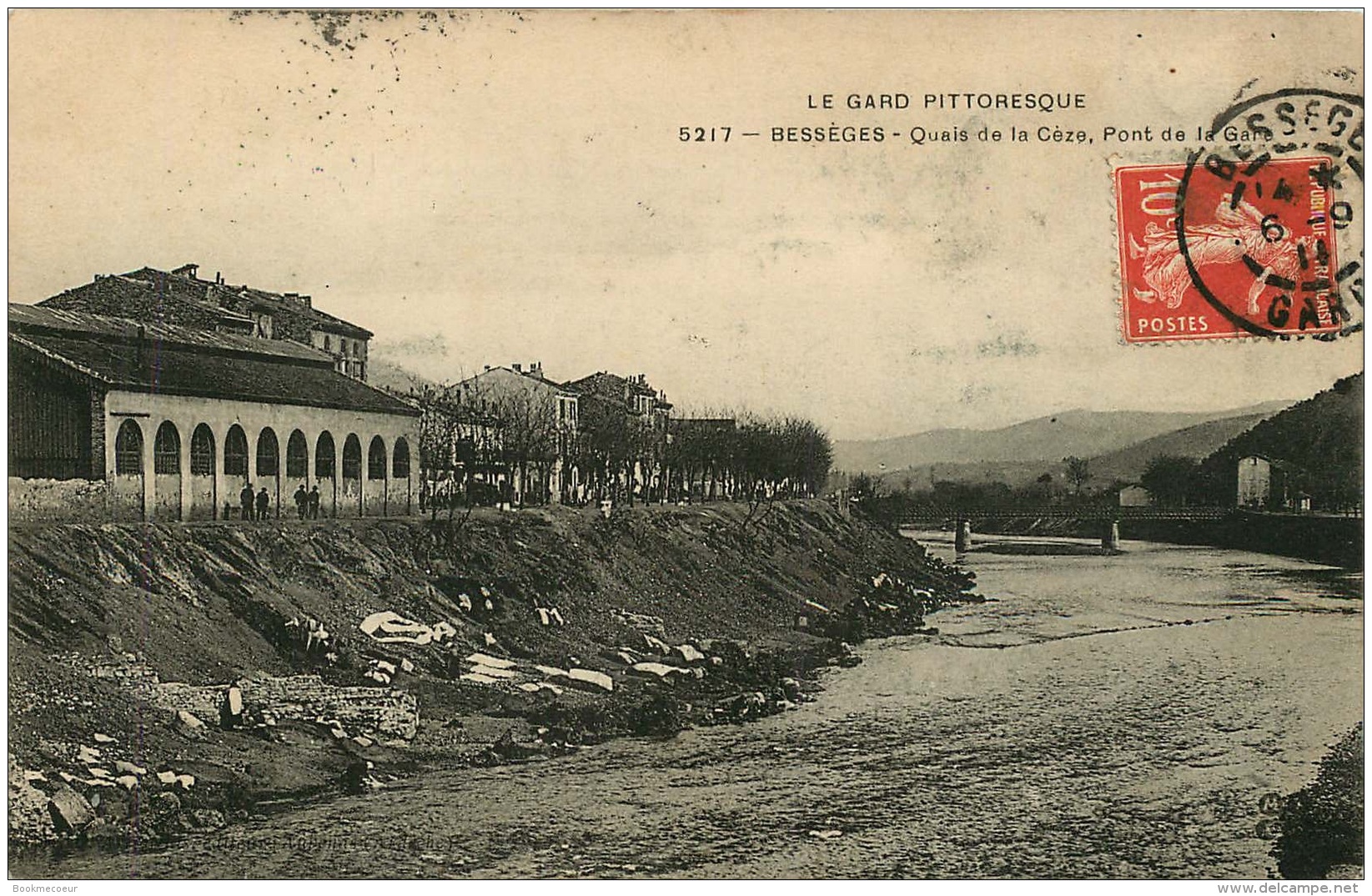 BESSEGES   Quai De La Cèze , Pont De La Gare  Voyagée 1911 - Bessèges