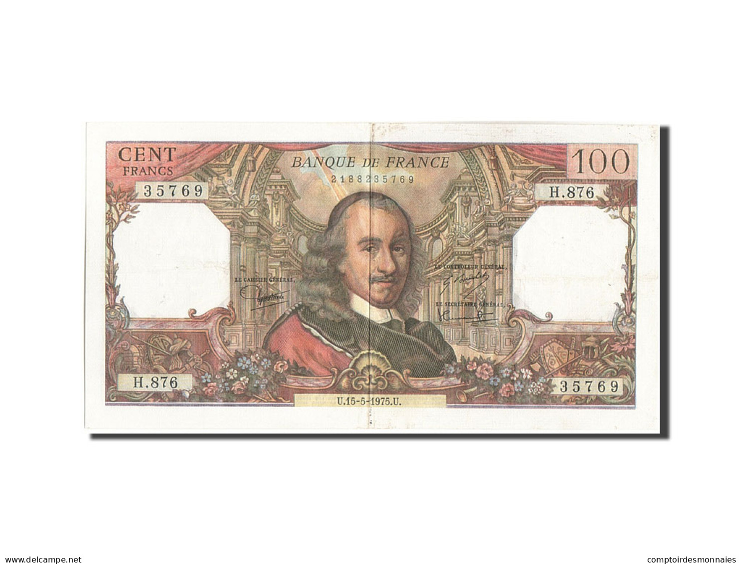 Billet, France, 100 Francs, 100 F 1964-1979 ''Corneille'', 1975, 1975-05-15 - 100 F 1964-1979 ''Corneille''