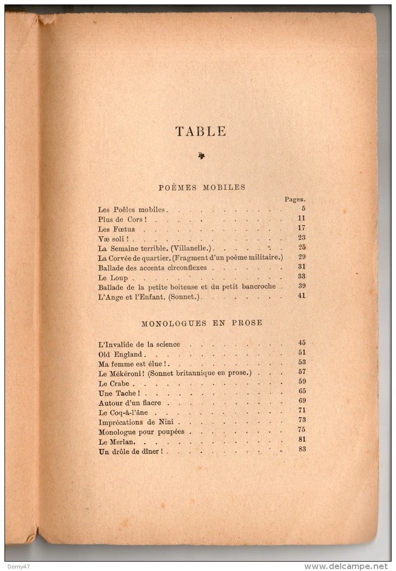 " POÈMES MOBILES " . MONOLOGUE DE MAURICE MAC . NÉ À VIERZON LE 04/01/1856 - Réf. N°162L - - Auteurs Français