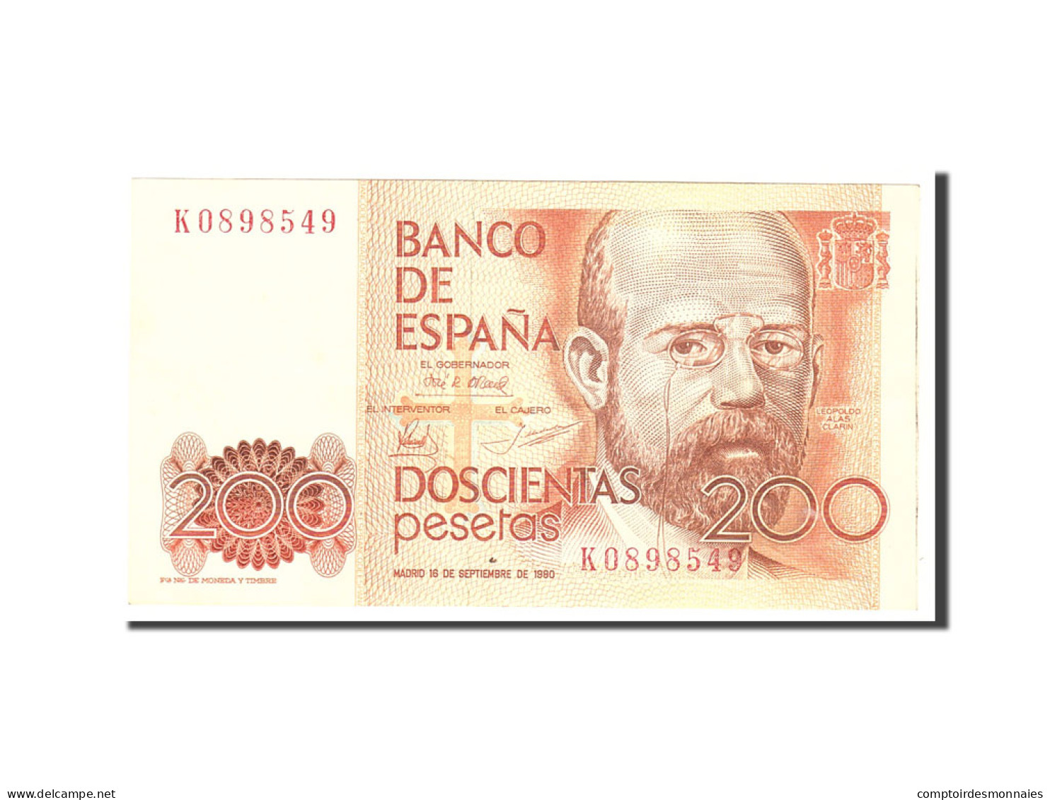 Billet, Espagne, 200 Pesetas, 1980, 1980-09-16, KM:156, SUP - [ 4] 1975-… : Juan Carlos I