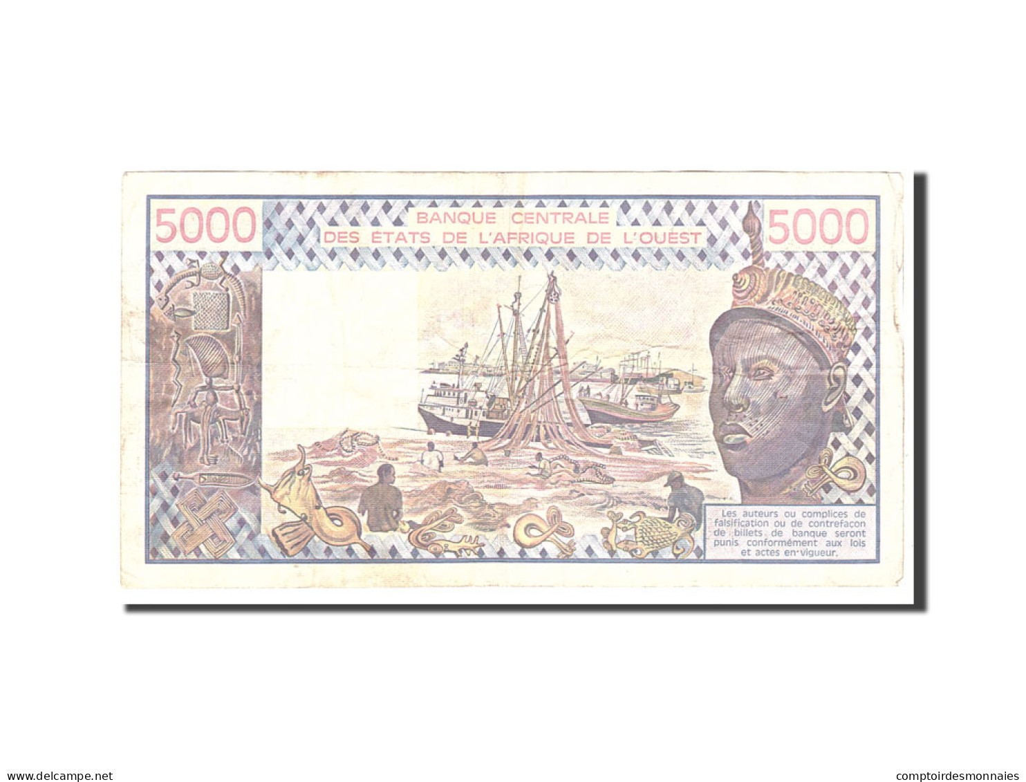 Billet, West African States, 5000 Francs, 1985, Undated, KM:708Kj, TB - Senegal