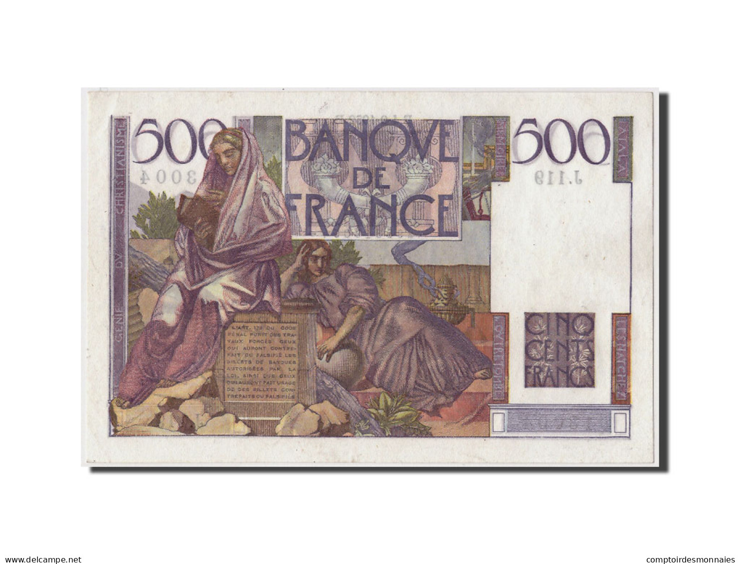 Billet, France, 500 Francs, 500 F 1945-1953 ''Chateaubriand'', 1952, 1952-09-04 - 500 F 1945-1953 ''Chateaubriand''