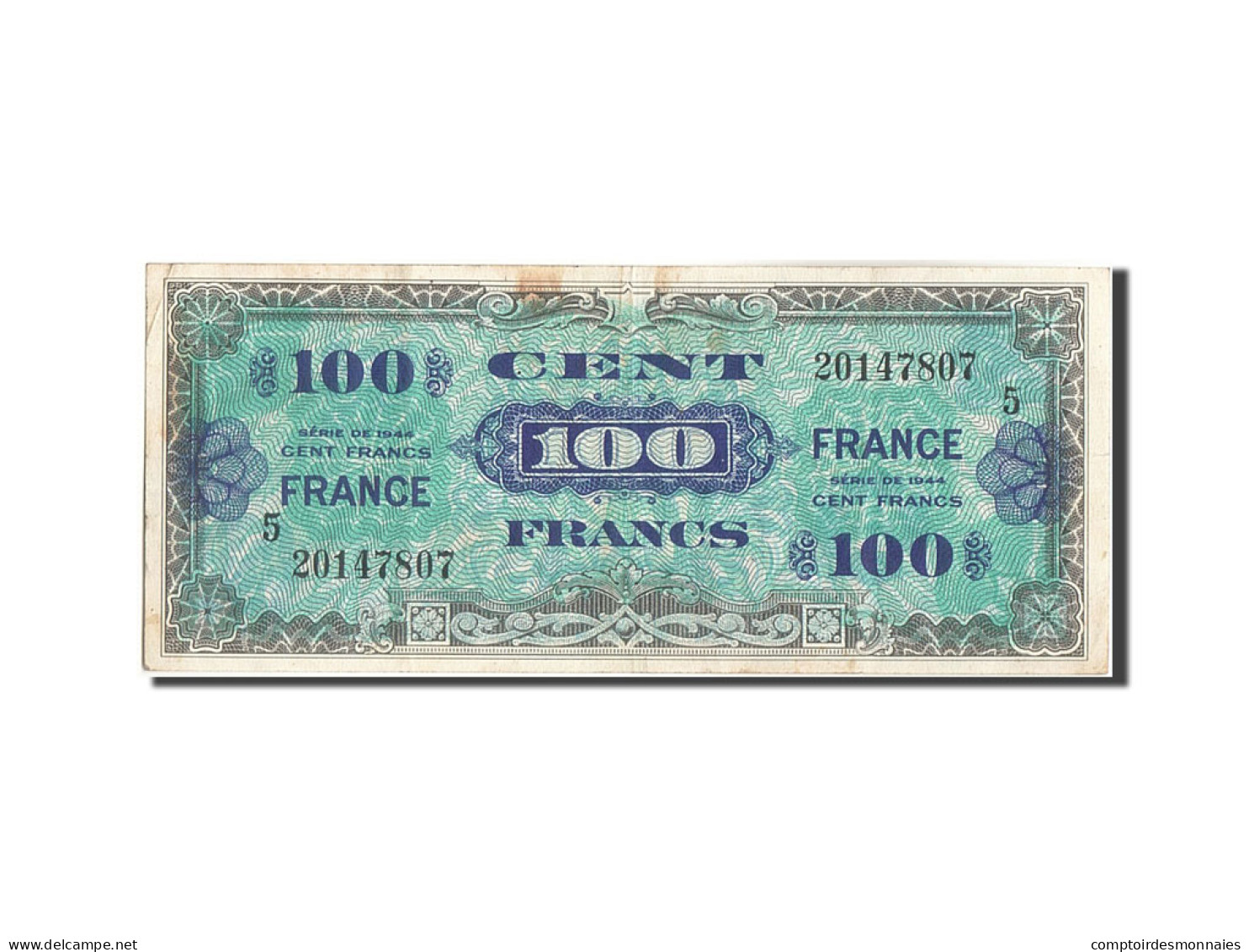 Billet, France, 100 Francs, 1945 Verso France, 1945, Undated (1945), TTB - 1945 Verso Francés