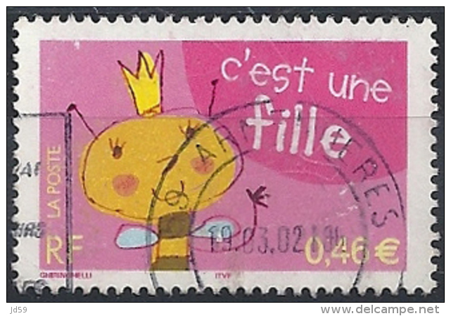 2002 - N° 3463 : "C'est Une Fille" - Used Stamps