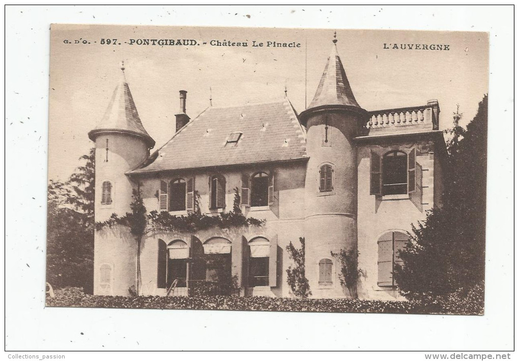 Cp , 63 , PONTGIBAUD , Château LE PINACLE , Vierge , Ed: Gouttefangeas - Sonstige & Ohne Zuordnung