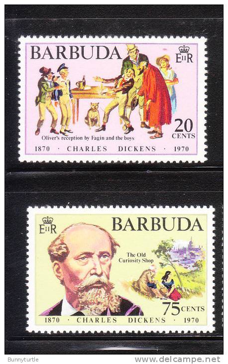 Barbuda 1970 Charles Dickens English Novelist Mint Hinged - Barbuda (...-1981)