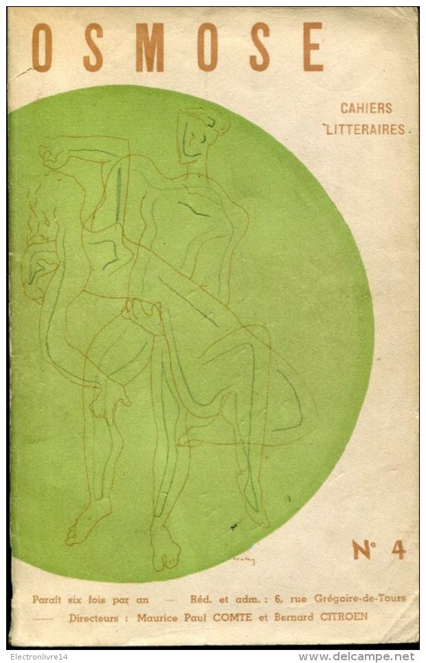 Osmose 4 Cahiers Litteraires Textes De Cocteau,soupault,delmas Etc - Auteurs Classiques