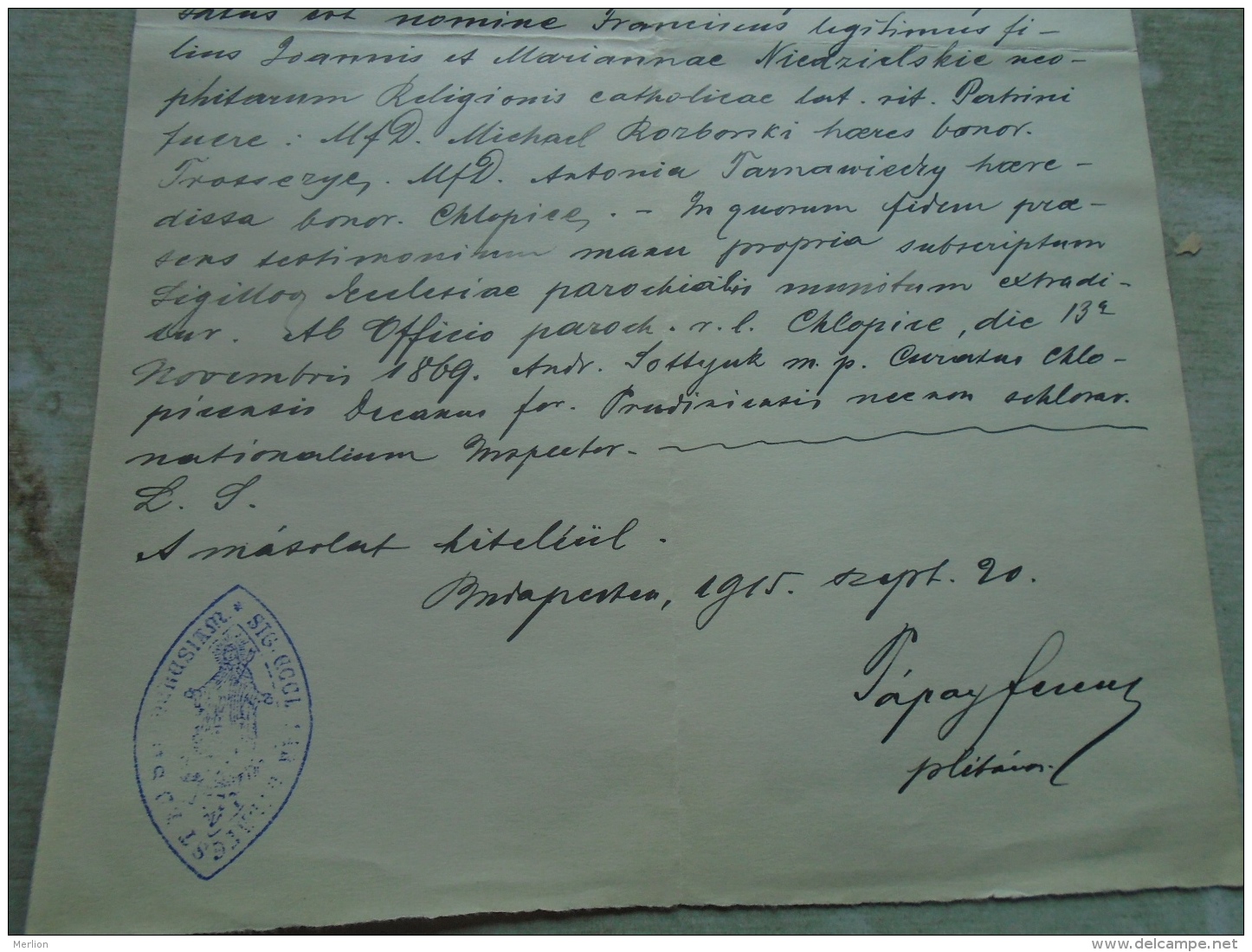 D137988.11 Old Document  Hungary  Poland  COPY  -Stanislaw Czaykowski  Premysl Chlopicensi 1915 - Verlobung