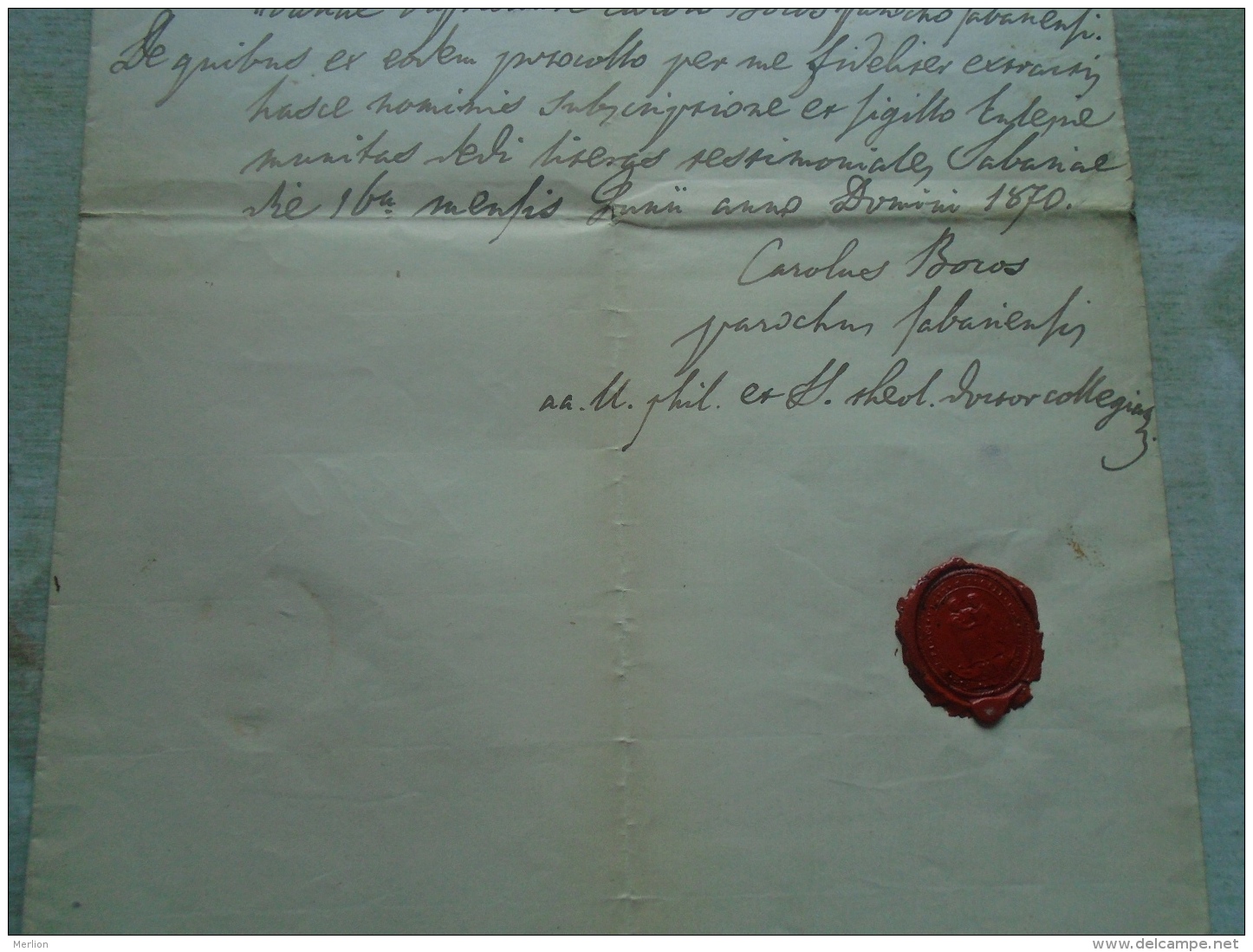 D137988.17 Old Document  Hungary   Franciscus EIGNER -Maria Schlessel Szombathely Sabaria 1870 - Verloving