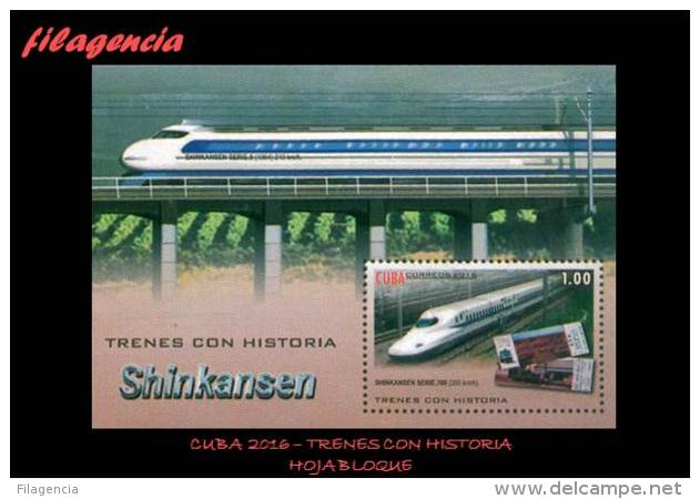 AMERICA. CUBA MINT. 2016 TRENES CON HISTORIA. HOJA BLOQUE - Nuevos