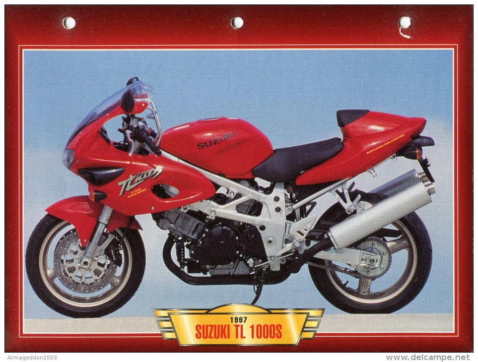 B /   SUZUKI TL 1000 S 1997  FICHE TECHNIQUE MOTO FORMAT A4  DÉTAILS CARACTÉRISTIQUES TBE - Motos