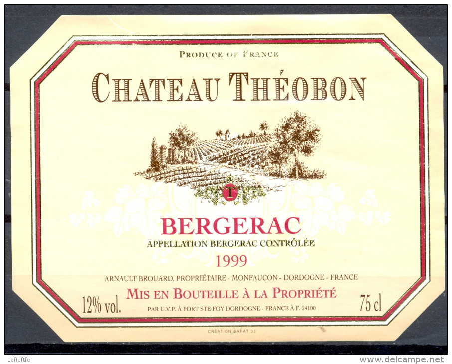 110 - Bergerac - 1999 - Château Théobon - Arnault Brouard Propriétaire Monfaucon Dordonge - Bergerac