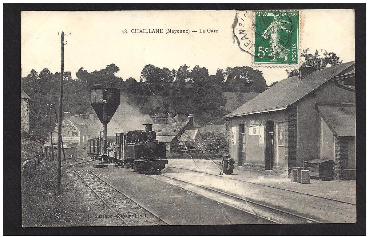 CPA 53 Chailland La Gare Et Le Train Tramway Ligne De Mayenne Saint Jean Sur Erve - Chailland