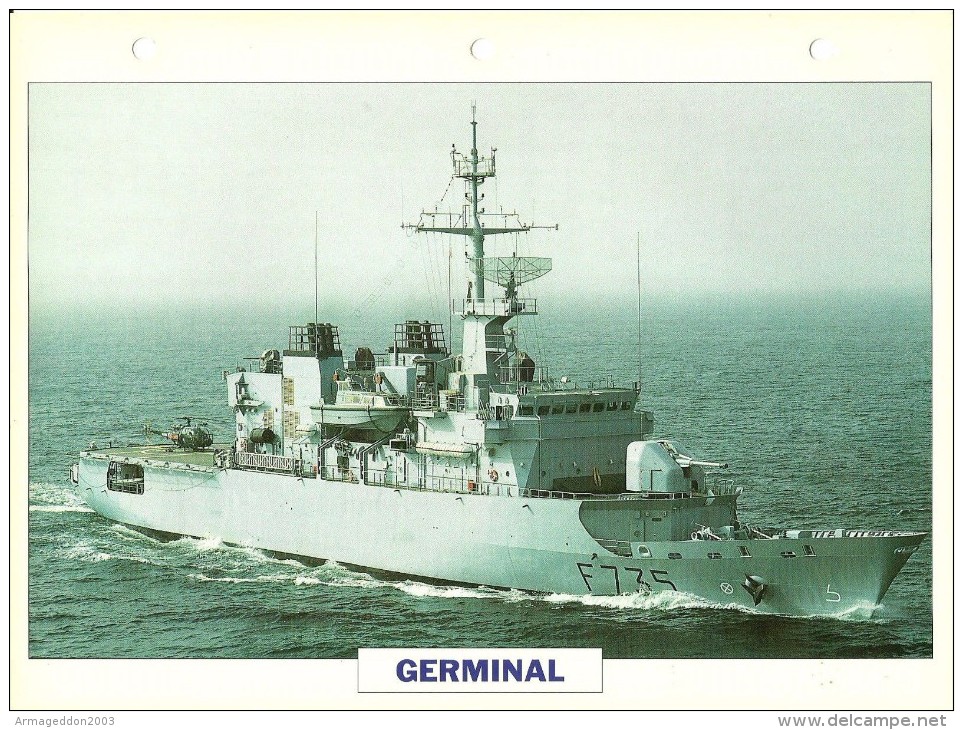 CARTE FICHE FORMAT A4 BATEAU / NAVIRE DE GUERRE LE GERMINAL - Other & Unclassified