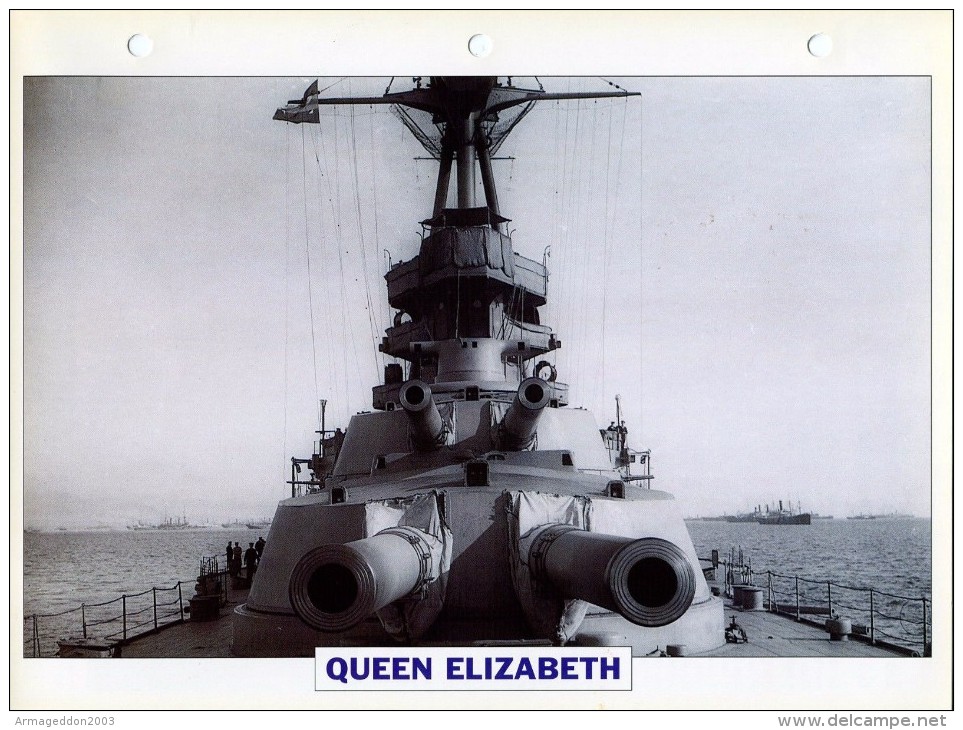 CARTE FICHE FORMAT A4 BATEAU / NAVIRE DE GUERRE LE QUEEN ELIZABETH - Other & Unclassified