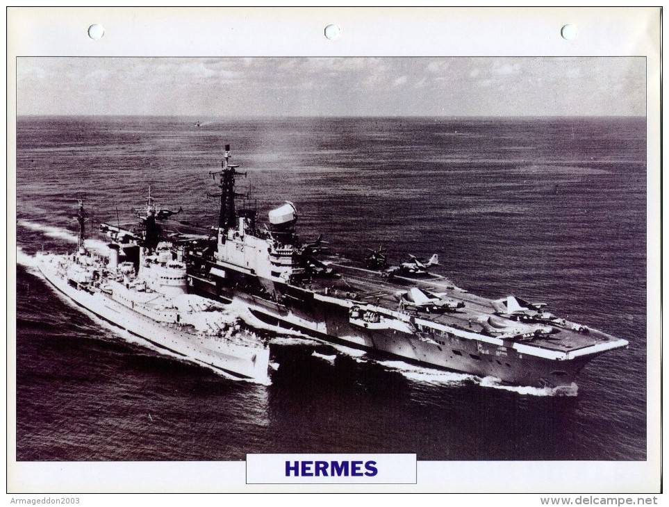 CARTE FICHE FORMAT A4 BATEAU / NAVIRE DE GUERRE LE HERMES - Other & Unclassified