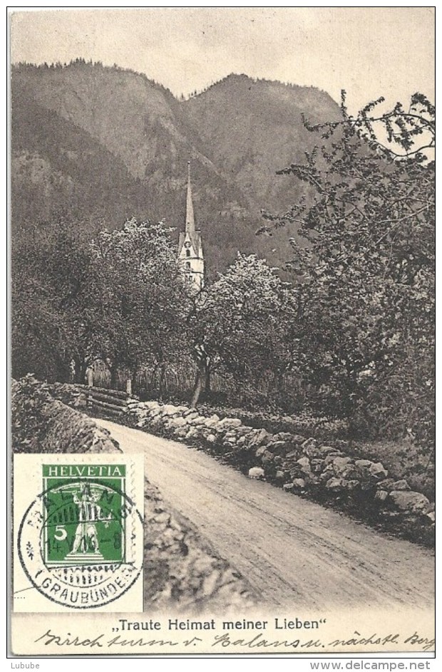 Malans - Kirchturm  (Traute Heimat Meiner Lieben)            1916 - Malans