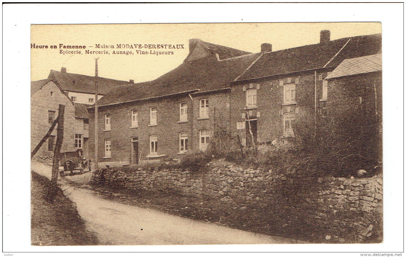 Heure En Famenne Maison Modave Deresteaux épicerie Mercerie Aunage Vins Liqueurs Desaix - Somme-Leuze