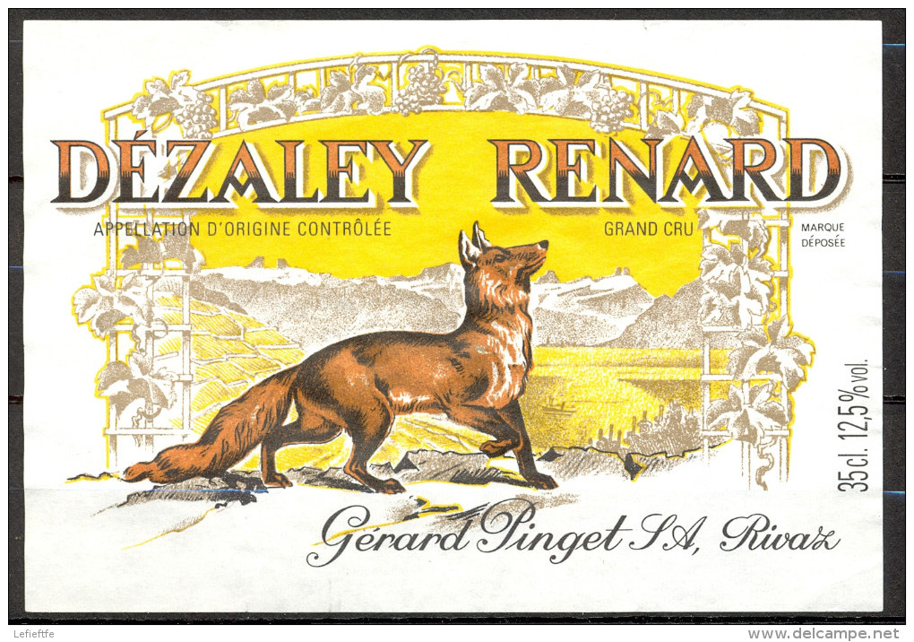 400 - Désaley Renard - Appellation D'Origine Contrôlée - Grand Cru Gérard Pinguet S.A. Rivaz 74 - Vino Bianco