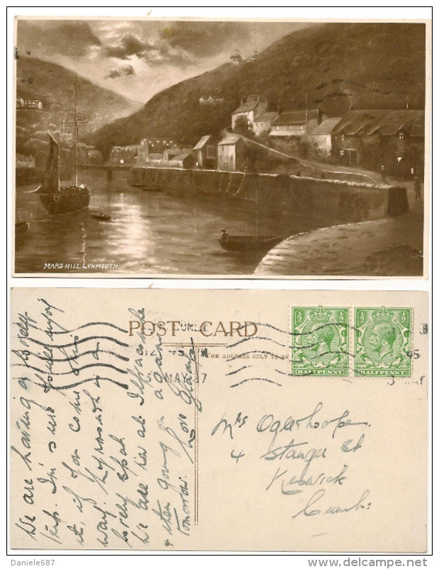 UNITED KINGDOM (044) - ENGLAND - MARS HILL. LYNMOUTH - Fp/Vg 1927 - Lynmouth & Lynton