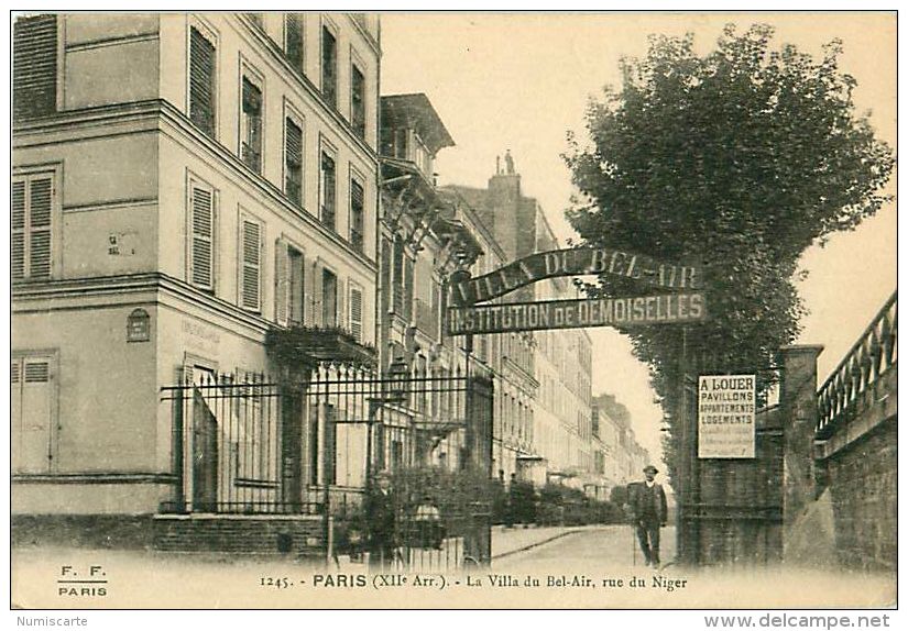 Cpa PARIS XII - La Villa Du Bel Air, Rue Du Niger - Institution De Demoiselles - Distretto: 12