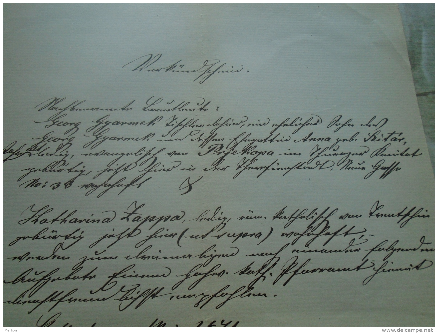 D137988.18 Old Document  Hungary   Georg Gyarmek -Anna Szitár -Prjekopa -Katharina ZAPPA - 1871 - Compromiso