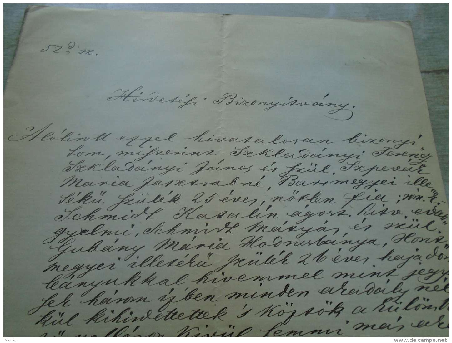D137988.22 Old Document  Hungary  Ferenc  SZKLADÁNYI -Katalin Schmidt -Gubány - Hont -Slovakia 1875 - Engagement