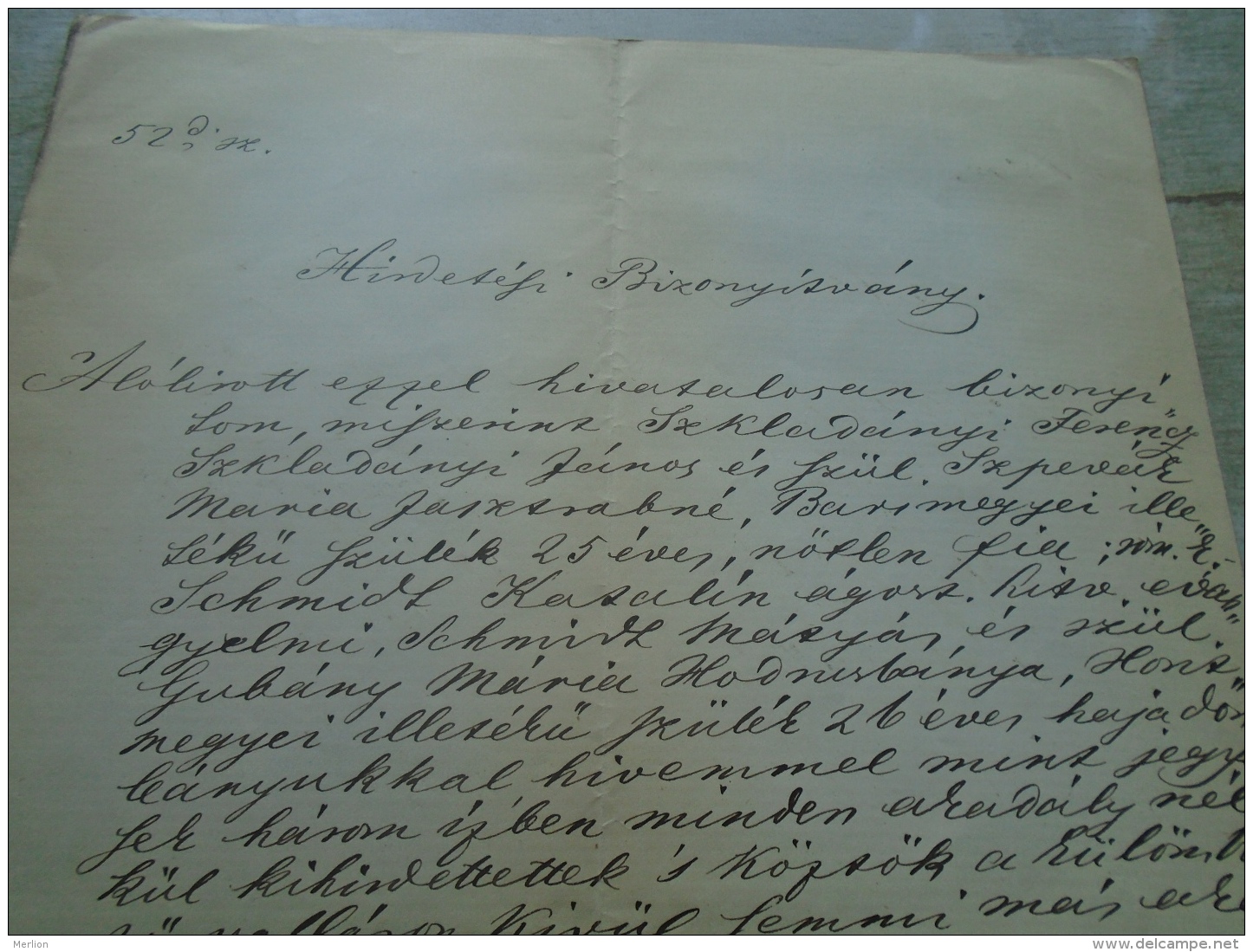 D137988.22 Old Document  Hungary  Ferenc  SZKLADÁNYI -Katalin Schmidt -Gubány - Hont -Slovakia 1875 - Compromiso