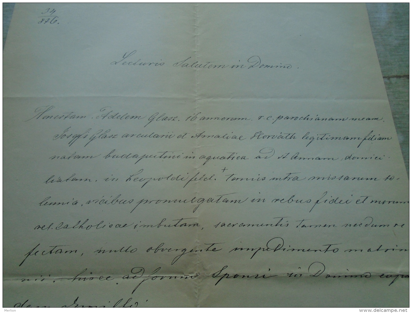 D137988.25 Old Document  Hungary  Adel  GLASZ - Amalia  Horváth  - Leopoldifeld   Budapest 1876 - Other & Unclassified