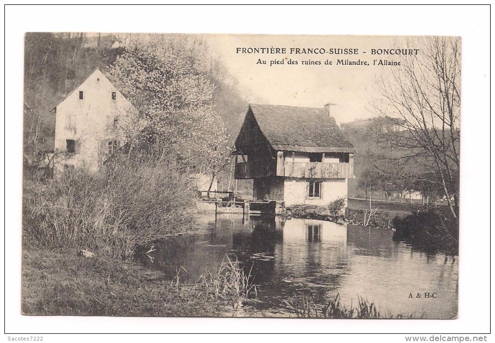 FRONTIERE FRANCO-SUISSE BONCOURT - Au Pied Des Ruines De Milandre - L´Allaine- - Court