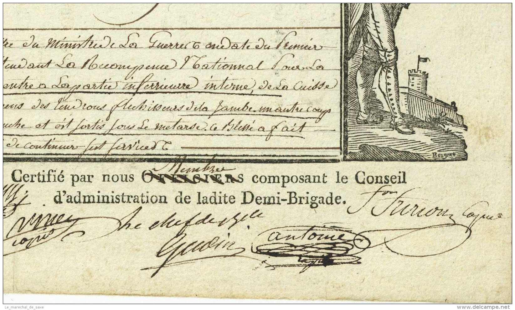 62e DEMI-BRIGADE - Strasbourg 1798 - Generaux SAINTE-SUZANNE, FRIRION, Chef De Brigade GUDIN - Choux Saint-Claude Jura - Historical Documents