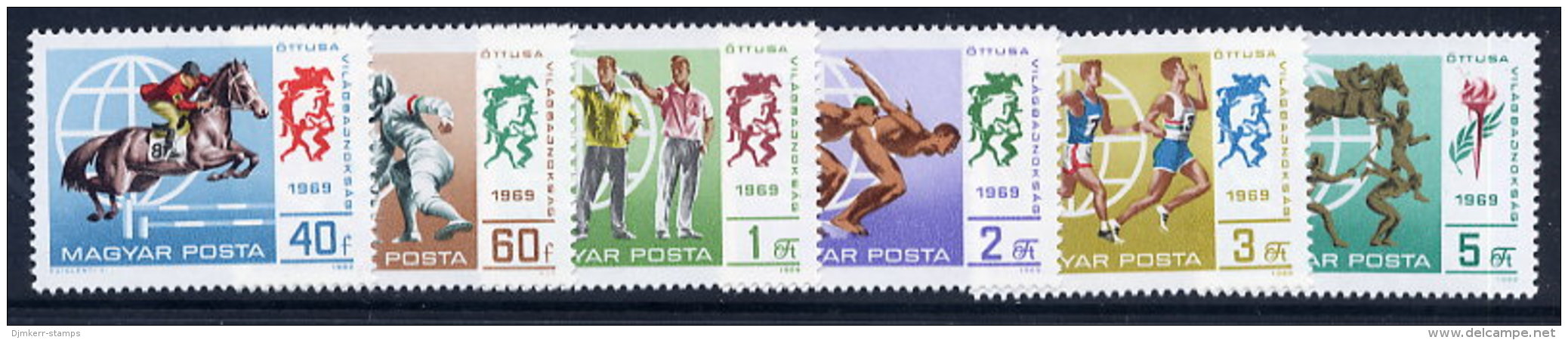 HUNGARY 1969 Modern Pentathlon Set MNH / **.  Michel 2537-42 - Ungebraucht