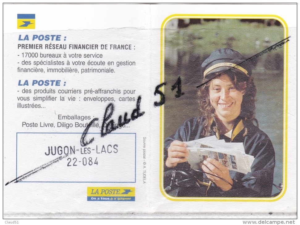 Calendrier Théme LA POSTE -1999.Sourire Postal A.TUDELA -Jolie Factrice(22- Jugon Les Lacs) - Formato Piccolo : 1991-00