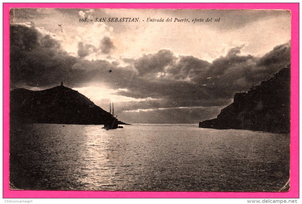San Sebastian - Entrada Del Puerto - Efecto Del Sol - Voilier - G.G. GALARZA Cliché GONZALEZ - 1917 - Orense