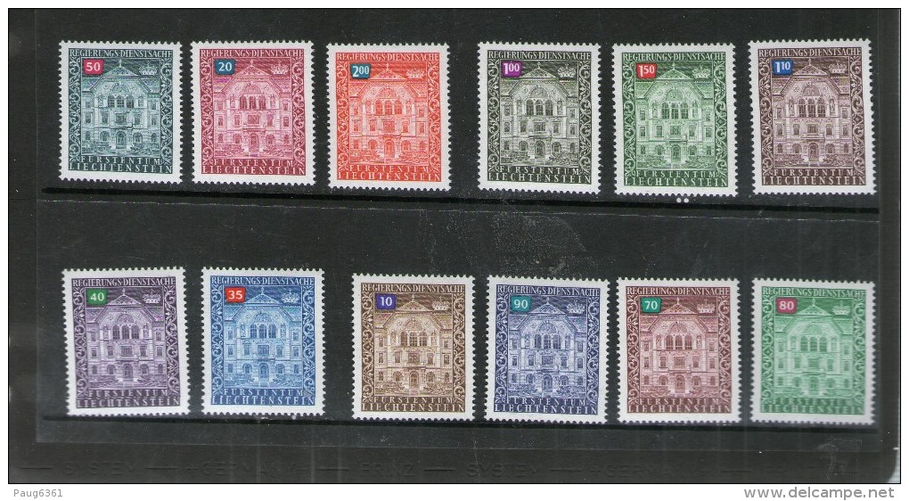 LIECHTENSTEIN 1976 SERVICE   YVERT   N°57/68  NEUF MNH** - Service