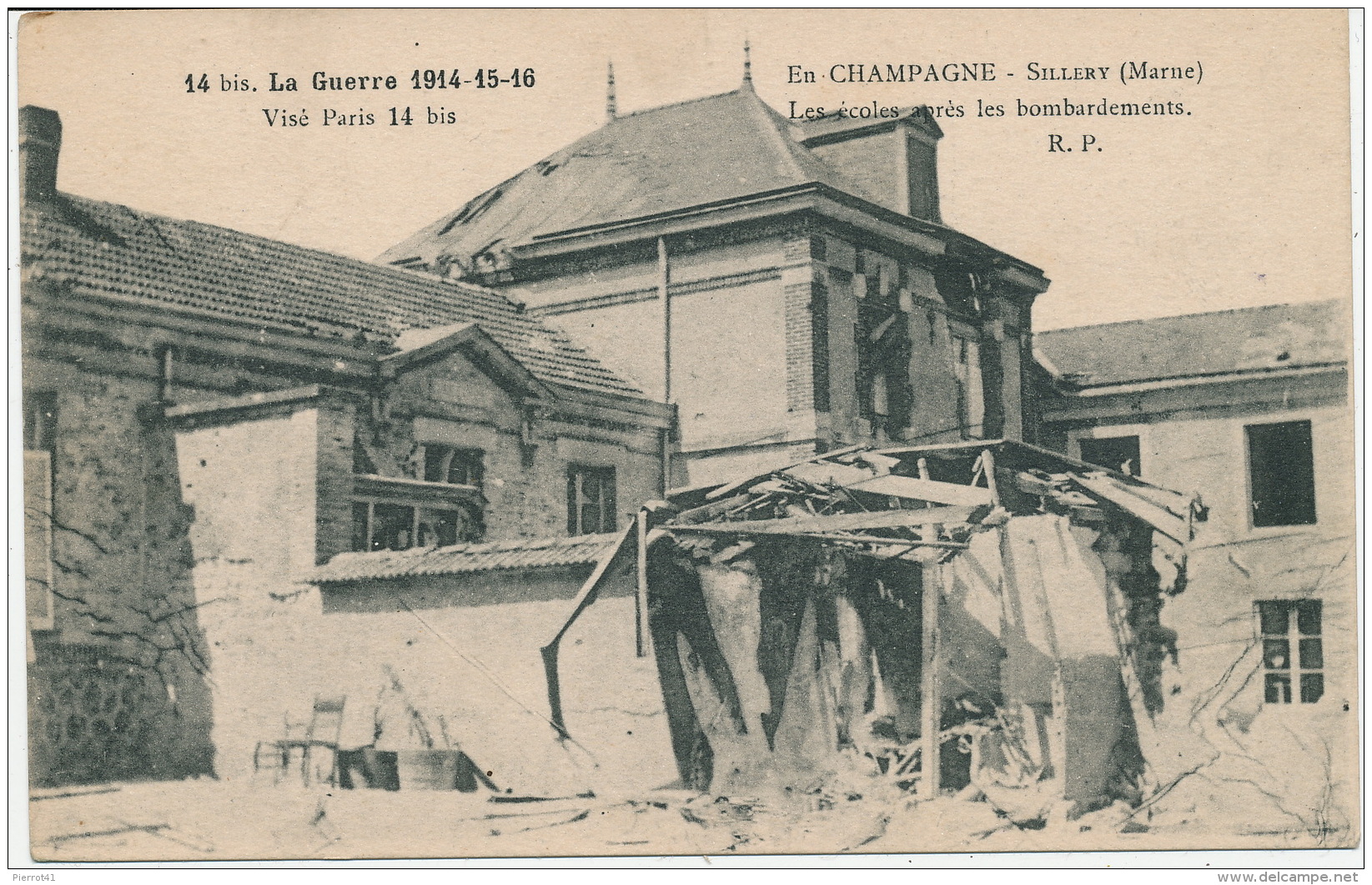 GUERRE 1914-18 -  SILLERY - Les Ecoles Après Les Bombardements - Sillery