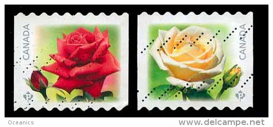 Canada (Scott No.2728-29 - Roses) (o) Coil - Used Stamps