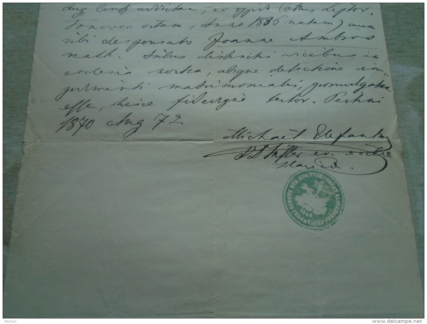 D137988.30 Old Document   Hungary Pest  -Slovak Church - Anna  Vastjar -Joamme  Ambros -1870 - Verlobung