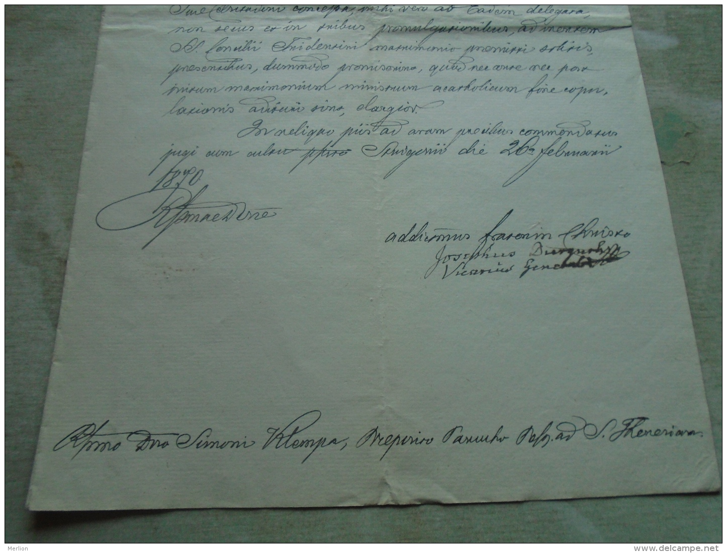 D137988.32 Old Document   Hungary Strigonii - Rudolpho Strassburg- Aloysia Toperczer 1870 - Fidanzamento